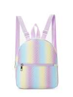 Mochila Clásica Para Niñas Con Detalle De Chevrons Y Correa Ajustable En PU Mediana Con Cierre De Cremallera - details 3