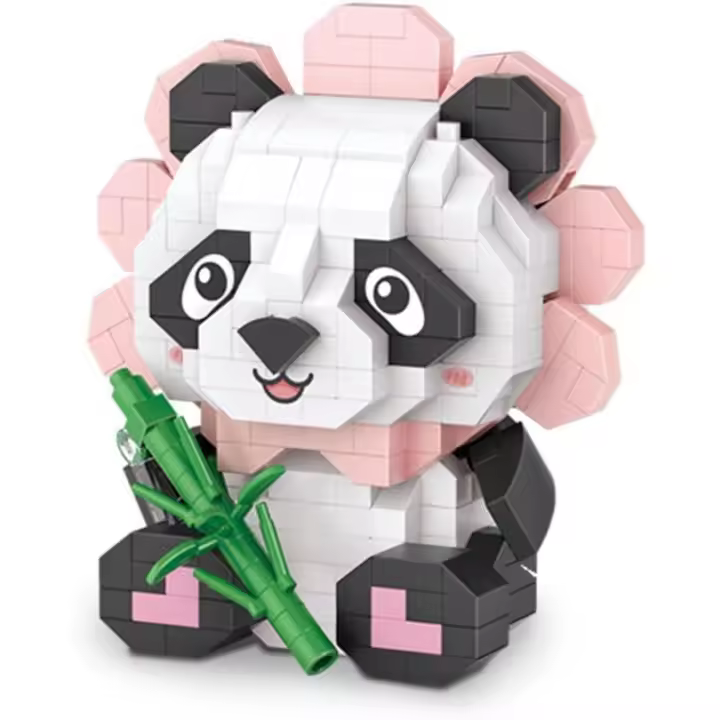 Juego de mini bloques de construcción, diseño de panda, diseño de flores, regalo decorativo para el hogar para adultos - 1