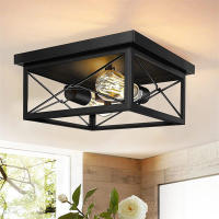 Lámpara De Techo LED Moderna En Negro De Hierro Industrial Iluminación Minimalista Nórdica Para Decoración Del Hogar Sala De Estar Comedor - details 1