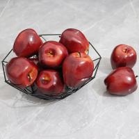 6PCS Manzanas Artificiales Realistas Decoración Para Fiesta Boda Cocina Hogar Fotografía Tamaño Real Hechas De Plástico - details 2