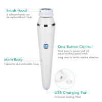 Limpieza Facial Sonic De Silicona 4 En 1 Cepillo De Limpieza Profunda Para Rostro Eliminador De Quistes Masajeador De Cuidado De La Piel Herramientas USB Recargable IPX-7 - details 8