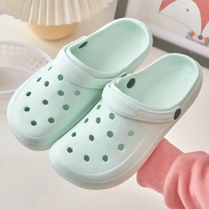 Sandalias De Verano Para Mujer Estilo Coreano Color Sólido Diseño Sencillo Antideslizantes Con Tacón Plano Y Suela Gruesa Transpirables Abiertas Al Tobillo - 1