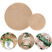 10pcs Tapetes Redondos De Lino Jute Para Mesa De Comedor Decoración De Fiesta Navidad Boda Modernos Para Vajilla Y Tazas - details 4