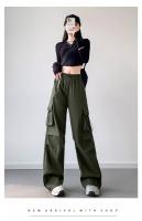 Pantalones Deportivos Casual Para Mujer Con Pierna Ancha Algodón Quick-Dry Cintura Alta Pantalones De Correr Al Aire Libre Pantalones De Baile Sueltos - details 7