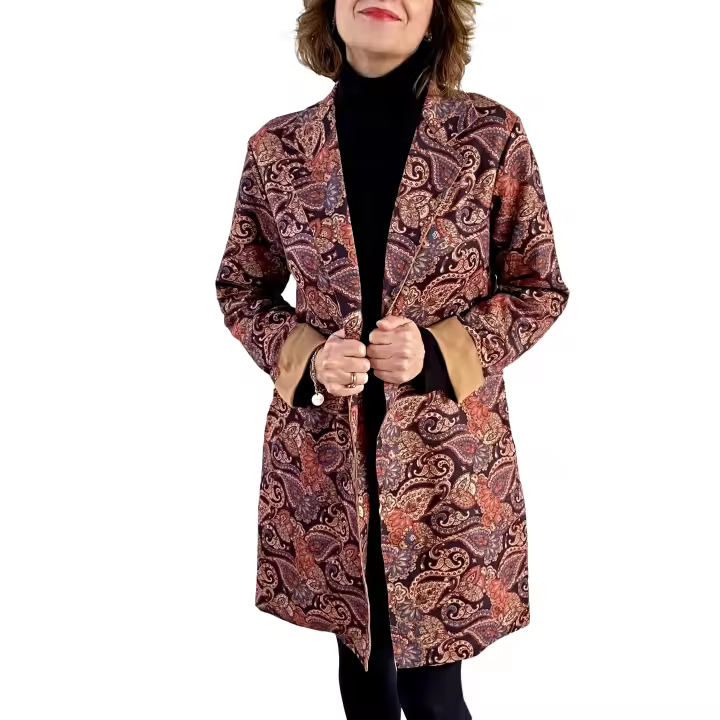 Chaqueta boho chic estampada, abrigo primavera con bolsillos, estiloso y favorecedor Le Côté Chic - 1