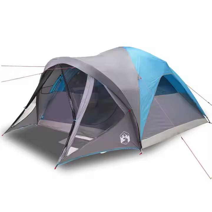 vidaXL Tienda de campaña familiar túnel 6 personas impermeable azul - 1