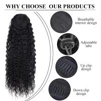 Pelucas Sintéticas 24 Pulgadas Cacheadas Con Cola De Caballo Extensión De Cabello Resistente Al Calor Con Cordón Para Mujeres Y Niñas - details 3