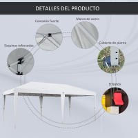 Outsunny Carpa Plegable 6x3 m Cenador de Jardín con Altura Ajustable en 3 Niveles Bolsa de Transporte Anti-UV y Marco de Acero Carpa de Jardín para Patio Terraza - details 5