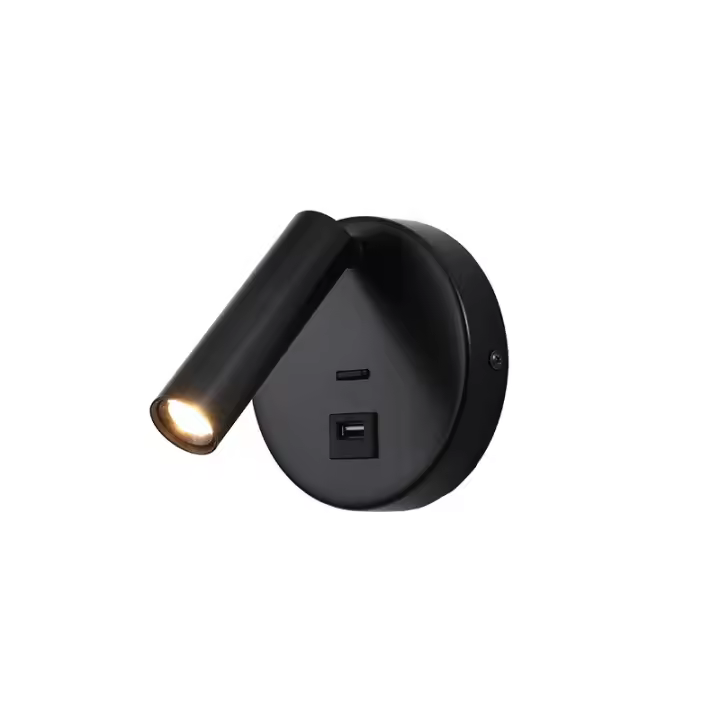 Lámpara De Pared Moderna Con Carga USB Y Luz De Lectura Plegable Rotación De 350 Grados Para Dormitorio Estudio Hotel - 1