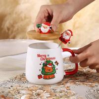 Caja De Regalo De Taza De Cerámica Con Tapa Y Cucharita Para Café Navidad Taza Ecológica Con Accesorios Para Bebidas - details 13
