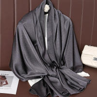 Pañuelo De Seda Lujoso Para Mujer En Color Sólido Moda Comodidad Y Versatilidad Shawl Muffler Neckerchief Bandanna Para Exterior - details 61
