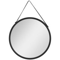 HOMCOM Espejo Decorativo de Pared 30x30 cm Espejo Redondo de Metal con Cuerda para Salón Dormitorio Entrada Estilo Moderno Blanco - details 1