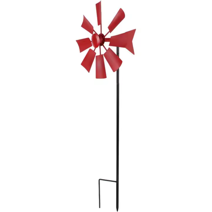 Estaca de jardín de metal con forma de molino de viento para molinillos de viento y decoración de jardín - 1