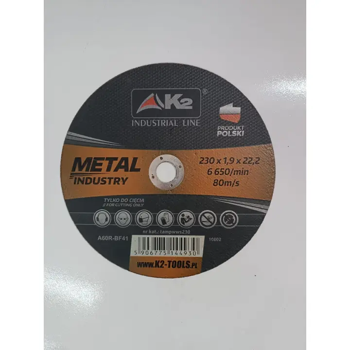 Pack 3 uds. - Disco de corindón para corte de metales 230mm -Marca K2- TAMPWWS230 - 1