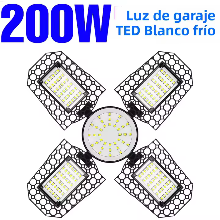 Bombilla LED E27 Para Garage 220V 110V Bombilla De Iluminación Industrial Plegable Farol De Inundación Para Taller Y Almacén 200W 300W 400W Luz Blanca Fría Y Cálida - 1