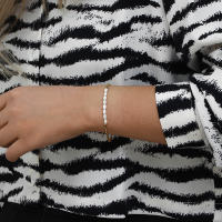 Pulsera Elegante De Perlas Y Acero Inoxidable E.B.belle Para Mujer Pulsera De Cadena Tejida Polida Resistente Al Agua Para Fiestas - details 7
