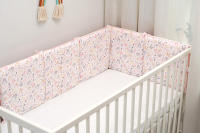 LALA - Juego de ropa de Cama para Cuna de Bebe, barandilla Anticolisión de Algodón de dibujos animados, Conejo Rosa 30*30, extraible y lavable. - details 2