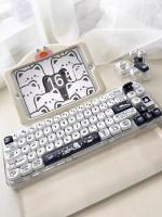 Naught Cat Teclas De Juego Mecha Mx 140 Teclas Perfil MOA PBT Teclas Sublimación Para Teclado Mecha Gaming Blanco Negro - details 2