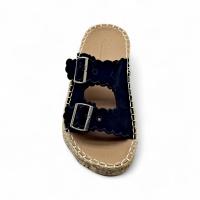Calzados soraia, Sandalias con Plataforma de Yute y Doble Hebilla, Chanclas con Plataforma de Esparto y Tiras Festoneadas, Calzado Casual con Plataforma de Yute y Diseño Cómodo Liso Bohemio - details 0