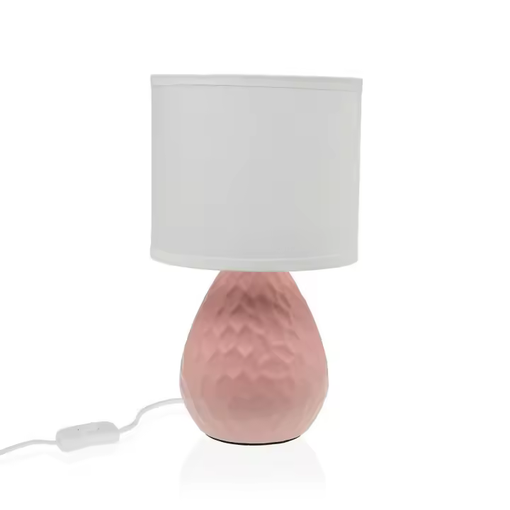 Lámpara de mesa Versa Rosa Blanco Cerámica 40 W 15,5 x 27,5 cm - 1