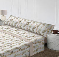 Juego de Sábanas 3 Piezas con Diseño Tropical de Hojas Exóticas - Estampado Botánico Relajante | Incluye Sábana Ajustable Elástica, Colcha Fresca + Funda de Almohada  | Tallas 90cm (Individual), 105cm (Matrimonio), 135cm (Queen), 150cm (King), 180cm (Supe - details 0