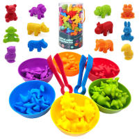 Juego De Colores Arcoíris Con Dinosaurios Y Vehículos Juguete Educativo Montessori De Aprendizaje Sensorial Para Niños En Preescolar - details 1