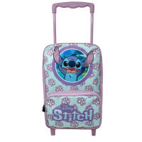 Stitch Mochila Pequeña con Ruedas Stitch Disney, Guardería, Pre Escolar Mochila Trolley Infantil 21x33x14cm, Material Escolar para Niñas de 3 a 5 años con Compartimiento y Bolsillo Frontal, Color Lila y Verde - details 1