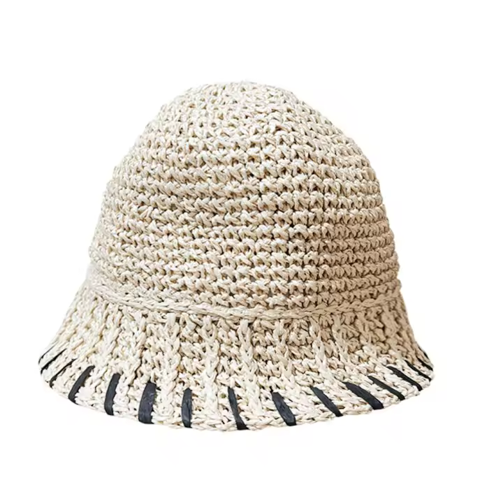Sombrero de Paja de Verano para Mujer con Protección UV, Ajustable y Plegable, Ideal para Playa y Viajes – Disponible en Negro, Verde, Beige, Gris, Rojo y Khaki - 1