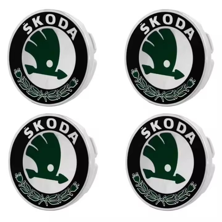 Embellecedor Para Llanta Compatible Con Skoda 56 Mm (4 Uds) Verde - 1