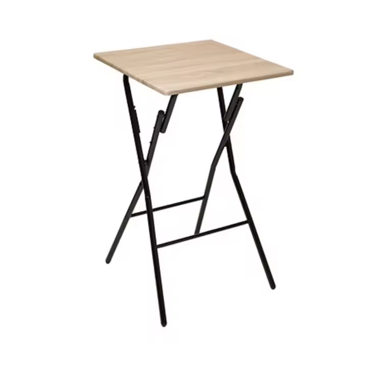 MESA PLEGABLE ALTA DE 2 PLAZAS EFECTO MADERA DE 60 x 60 cm MARCA 5 FIVE - 1