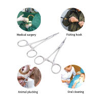 Aguja De Curvatura Multifuncional De Acero Inoxidable Tijeras De Mano Herramientas De Hemostasia Tamaño 12.5/16/18cm Para Pesca - details 8