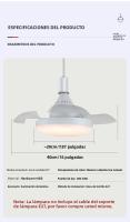 Ventilador De Techo LED Moderno Con Luz Invisibles Hojas De Ventilador E27 Control Remoto Y App 4 Velocidades Ajustables Silencioso - details 16