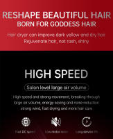 Secador de pelo Profesional de Cerámica iónica de 2200 W Secador de pelo de calidad de salón de Seco rápido con accesorios de Boquilla para un Brillo y Cabello SEEDY Cable - details 7
