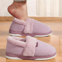 Zapatillas De Casa Para Mujer Invierno Antideslizantes Algodón Cálidas Plush Para Parejas Zapatos Internos Transpirables Talla Verdadera - details 42