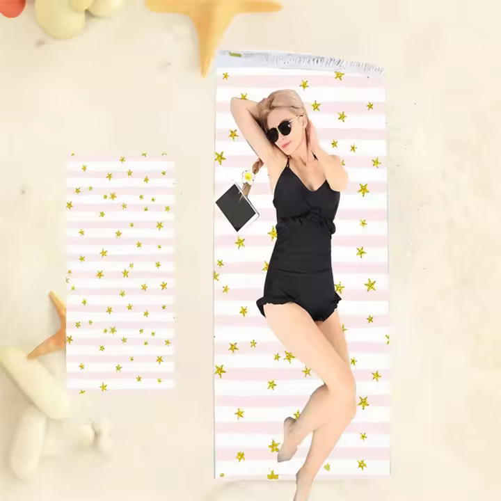 PLUSHOME Toalla de Playa Rectangular 90x170cm de Microfibra Alta Calidad - 1