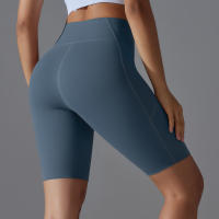 SSITO Pantalones cortos con bolsillos para Gimnasio y Yoga, pantalones cortos de secado rápido para trotar, entrenamiento de Cycling activo, Pantone cortos de Gimnasio para entrenamiento, Fitness, High Belt - details 5