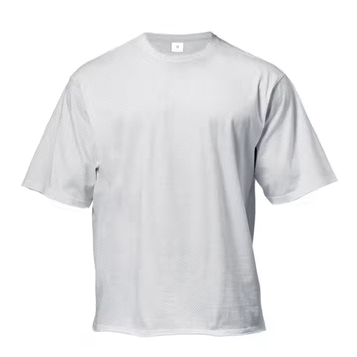 Oversized Fit T shirt Men Drop Shoulders Gym Bodybuilding Fitness Loose Hip-Hop T-shirt Quick Dry Mesh Streetwear Sports Tshirt - 1