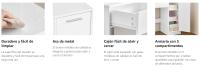 VASAGLE Tocador, Mesa de Maquillaje con Espejo Grande, Gabinete con 2 Estantes Ajustables, 1 Cajón, 2 Estantes Abiertos,Estilo Moderno, Blanco - details 2