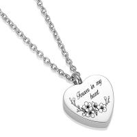 Joyería De Cremación En Forma De Corazón Y Flor Para Mujeres Almacenamiento De Restos En Acero Inoxidable Colgante Memorial Para Humanos - details 2