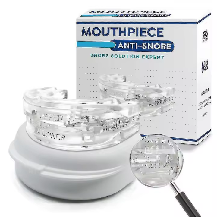 Protector bucal anti-ronquido, boquilla ajustable anti-ronquidos, protector bucal nocturno para dientes Bruxismo Sleeping Bite Guard - 1