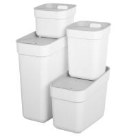Curver - Cubo reciclaje Ready To Collect, diseño modular apilable, fabricado con plástico reciclado, doble apertura, asa ergonómica, fijación interior para bolsa, pegatinas de clasificación, soporte trasero incluido, ideal para cocina y despensa - details 8