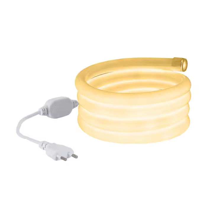 Ledkia Tira Neón LED Regulable 220V AC 120 LED/m Circular 360 Blanco Cálido IP67 a Medida Corte cada 100 cm - 1