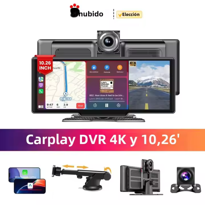 Radio De Coche Srnubi 10.26 Pulgadas Multimedia Con Video Player WlFl Carplay Inalámbrico 4K DVR Para Ford Toyota Honda Hyundai - 1
