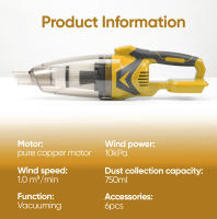 Aspiradora inalámbrica de mano eléctrica, aspiradora inalámbrica para el hogar y el coche, doble uso, portátil, limpieza de alta potencia para batería Makita de 18V - details 7