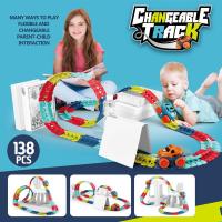 Juguete De Carriles Eléctricos Recargables Para Niños Con Coche De Goma Suave Y Flexible No Deriva Juego De Construcción DIY - details 13