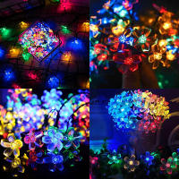 Cadena De Luces LED Solar Con 8 Modos 39 Pies 100 Luces Florales Impermeables Para Decoración De Navidad Y Halloween - details 9