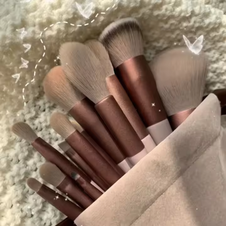 Juego De 13/22 Pinceles Profesionales De Maquillaje Herramientas Para Sombra De Ojos Línea De Ojos Y Cosméticos Set De Pinceles De Maquillaje Para Hogar Y Viaje - 1