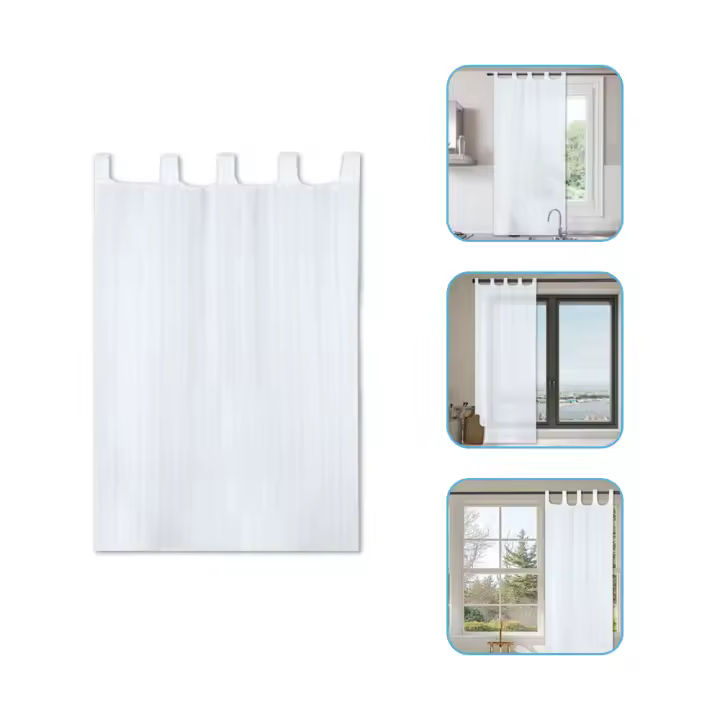 Cortina De Cocina - 100x220cm - Cortinas De Cocina Semitransparentes, Cortinas Transparentes Para Cocina, Comedor, Marco De Puerta, 1 Pieza De Cortina De Gasa Fina Con Bordado Blanco 2025 Nuevo Caliente - 1