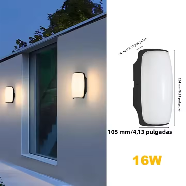 Lámpara De Pared Exterior LED Impermeable IP66 Con Sensor De Movimiento Iluminación Moderna Para Porche Balcón Jardín - 1