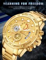 Reloj De Pulsera De Lujo Para Hombre WWOOR En Acero Inoxidable Y Oro Resistente Al Agua Y Shock Con Cronógrafo Y Luz Nocturna - details 13
